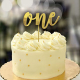 1st Birthday "One" Gold Cake Topper