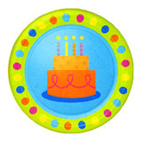 Birthday Fun Dots 7 Inches Dessert Plates