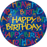 Birthday Notes Dinner Plate 8 Per Pack