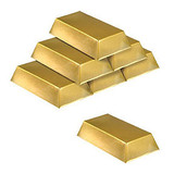 Plastic Gold Bar Decorations 6 Pack