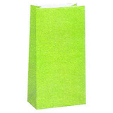 Lime Green Paper Party Bag 12 Pack