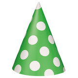 Lime Green Polka Dots Hats 8 Pack