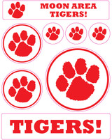 Moon Area Tigers School Spirit Clings