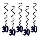 Number 30 Whirls Hanging Decorations