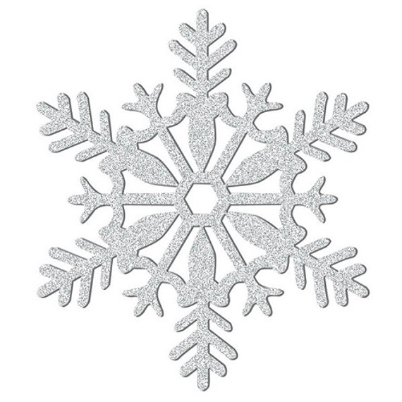 Silver Glitter Snowflake Hanging Decoration