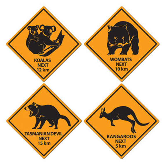 Outback Rock Weekend Critter Crossing Sign Cutouts