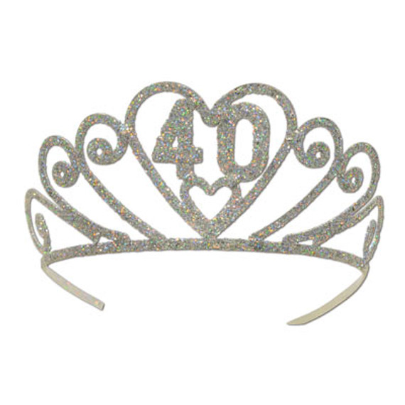 Glittered Metal 40 Tiara Party Accessory