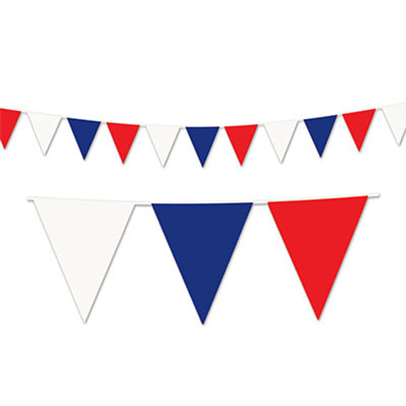 Red, White and Blue Outdoor Pennant Banner