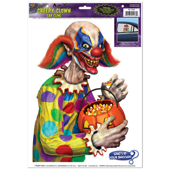 Creepy Clown Car Cling