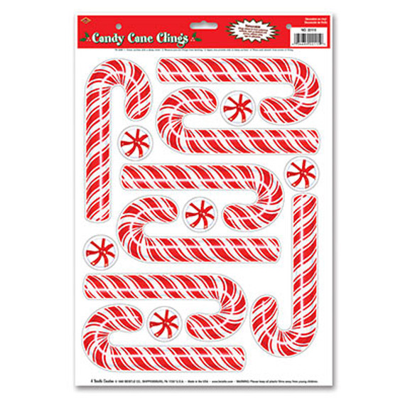 Candy Cane Window Clings