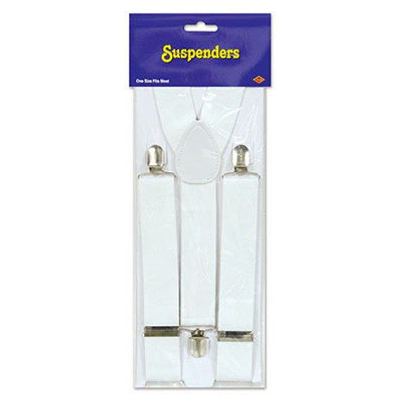 White Adjustable Suspenders