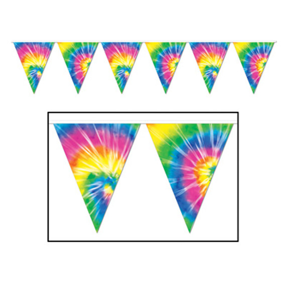 Tie-Dyed Pennant Banner