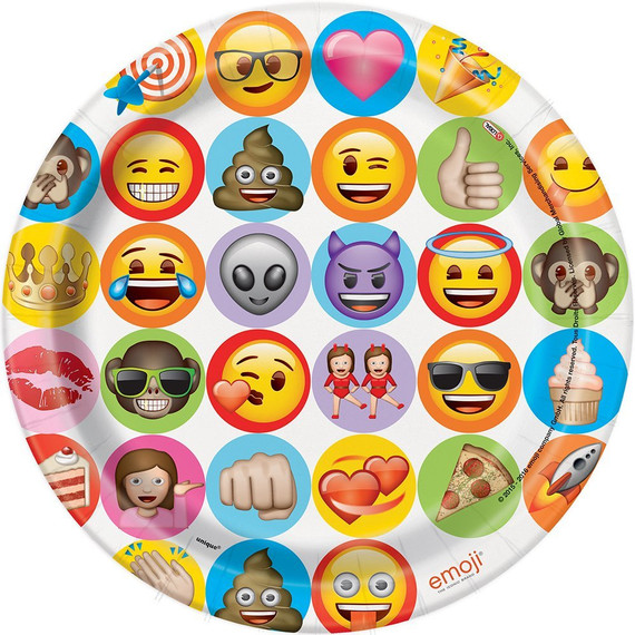 9 Inch Celebration Emoji Plates 8 Count