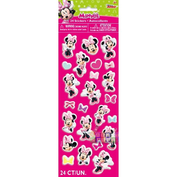 24 Minnie Mouse Puffy Stickers