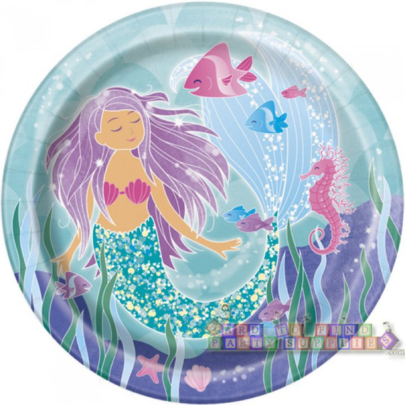 Mermaid 9" Plates 8 Count