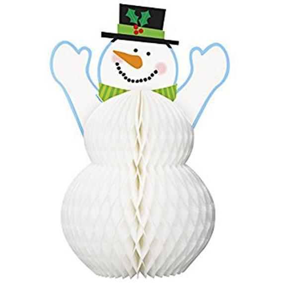 12-Inch Holiday Snowman Honeycomb Centerpiece