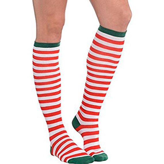 Candy Cane Striped Knee Socks