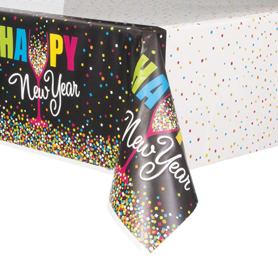 54X84 Confetti New Year's Tablecover