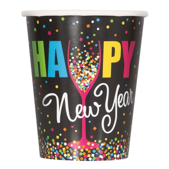 Confetti New Year' 9Oz Cup 8 Count