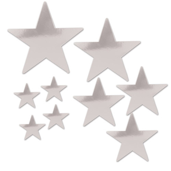 Silver Foil Star Cutouts