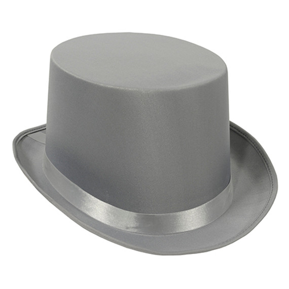 Satin Sleek Gray Top Hat