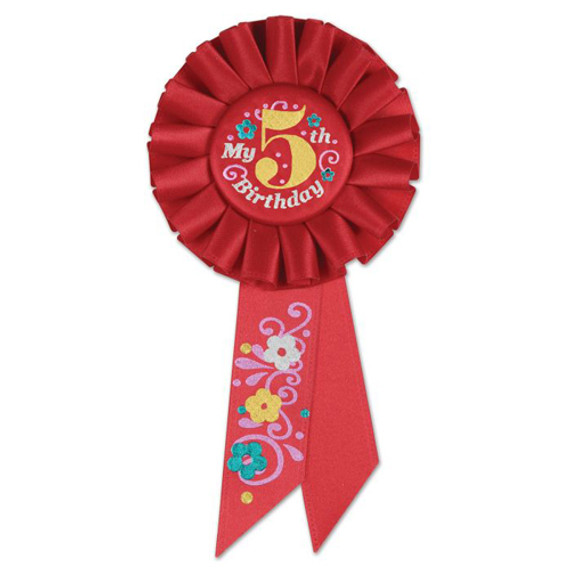 My 5th Birthday Rosette in Red