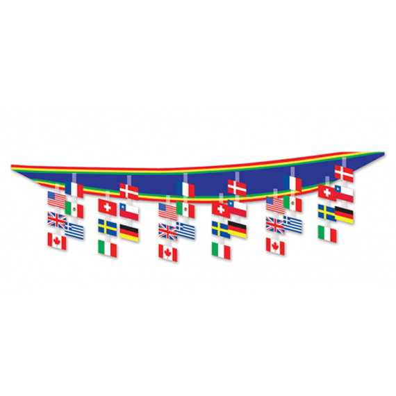 International Flag Ceiling Decor