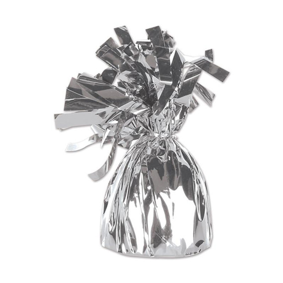 Silver Metallic Wrapped Balloon Weight