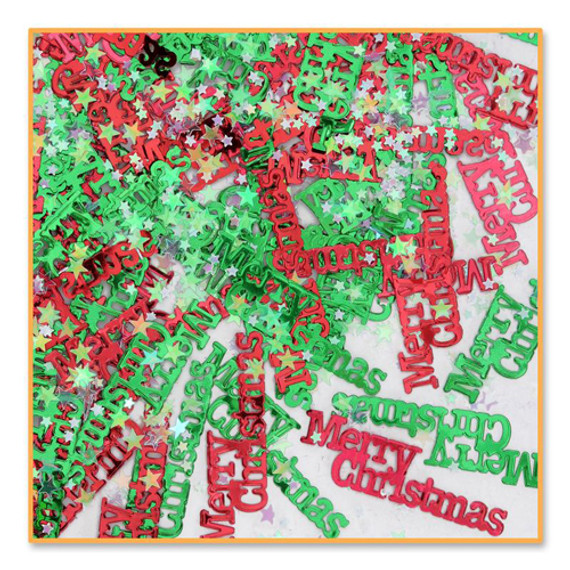 Red & Green Merry Christmas Confetti