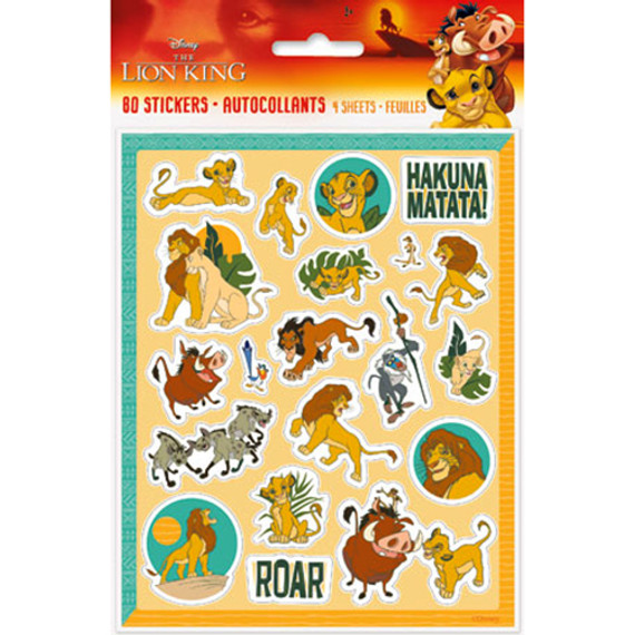 4 CT Lion King Sticker Sheets