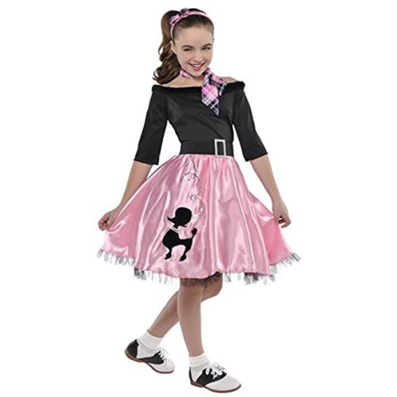Miss Sock Hop Girl's Fancy Dress Costume, Medium