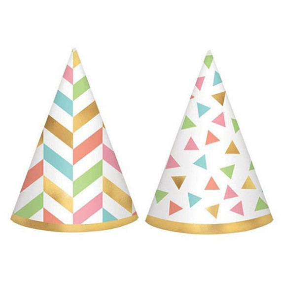 Pastel Confetti Fun Cone Mini Hats