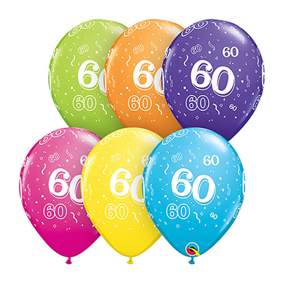 11" 60-A-Round Assorted Latex Balloons