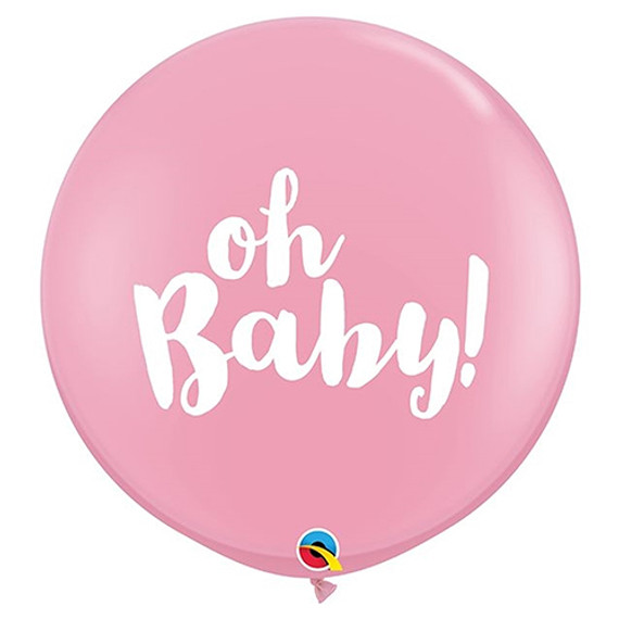 36" Oh Baby Pink Latex Balloon