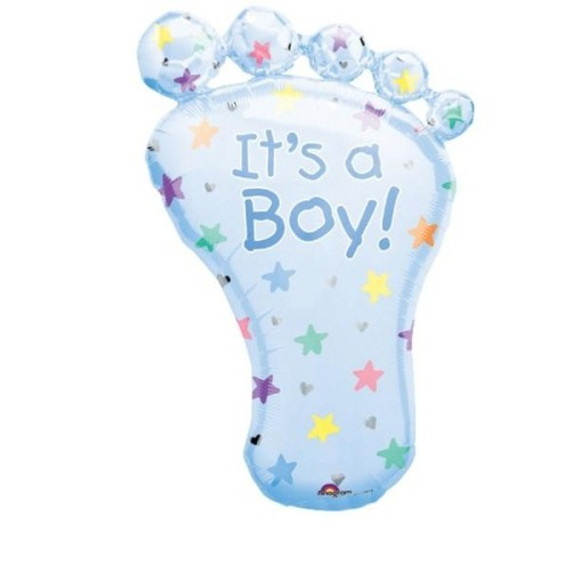 It's A Boy Foot Shaped Foil Balloon