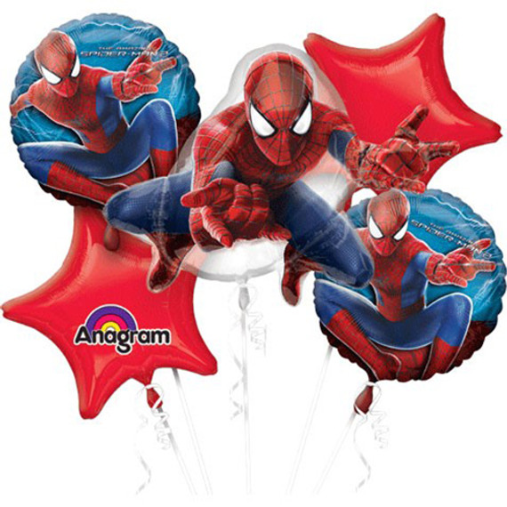 Amazing Spiderman Mylar Foil Balloon Bouquet