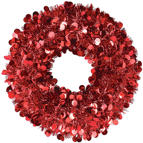 Red Jumbo Tinsel Wreath