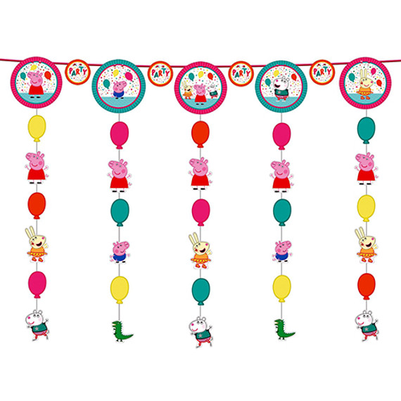 Peppa Pig Confetti Party Hanging String Decoration