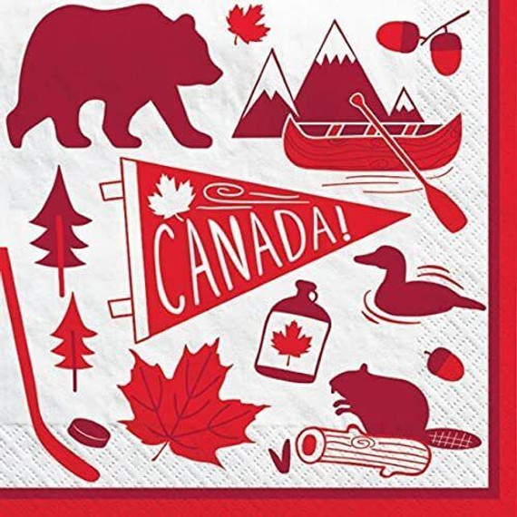 Canadian Pride Beverage Paper Napkins, 5" x 5"