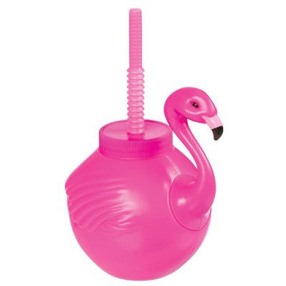 Flamingo Sippy Cup with Straw, 18 Oz