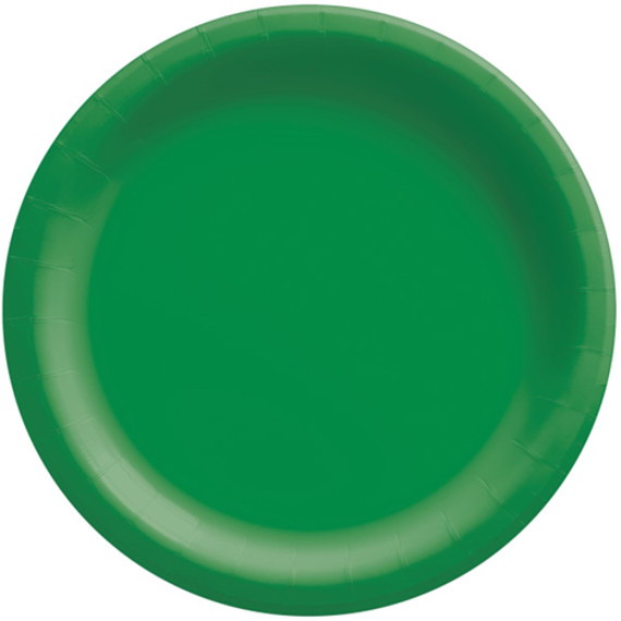 Festive Green Round Paper Plates