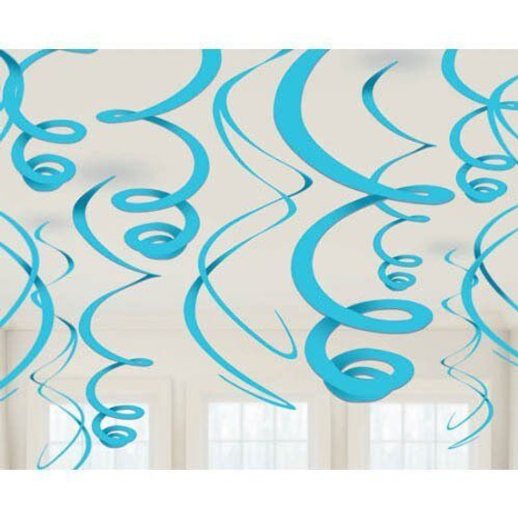 Caribbean Blue Swirl Decorations