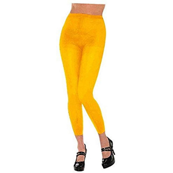 Adult Costume Footless Tights - Yellow