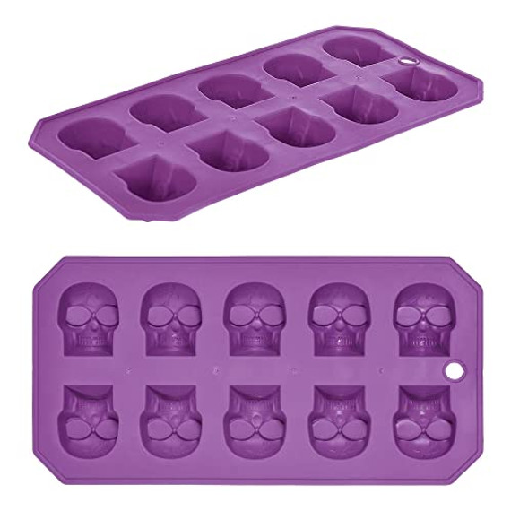 Halloween Purple Plastic Skull Ice Tray