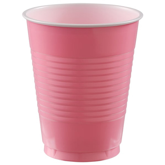 New Pink Plastic Cups, 18 Oz