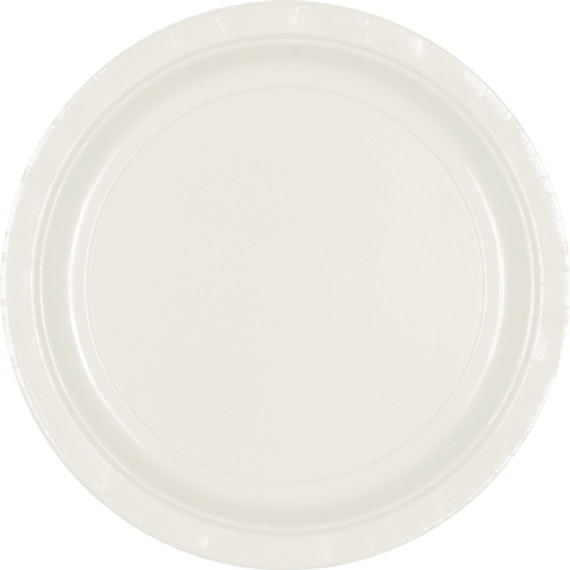 7" Frosty White Round Paper Plates