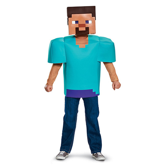 Minecraft Steve Classic Fancy Dress Costume - Medium