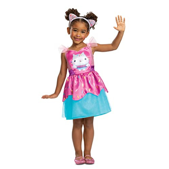 Gabby's Dollhouse Cakey Cat Classic Blue and Pink Dress Costume - Toddlers 3-4 Years