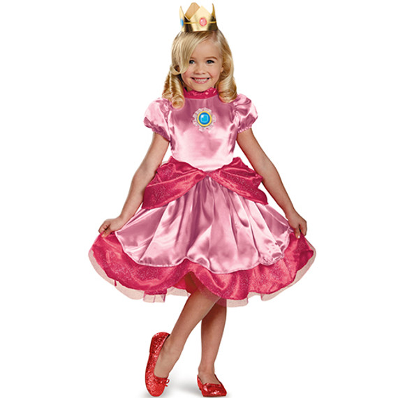 Princess Peach Girls Deluxe Fancy Dress Costume, Toddlers 18 - 24 Months