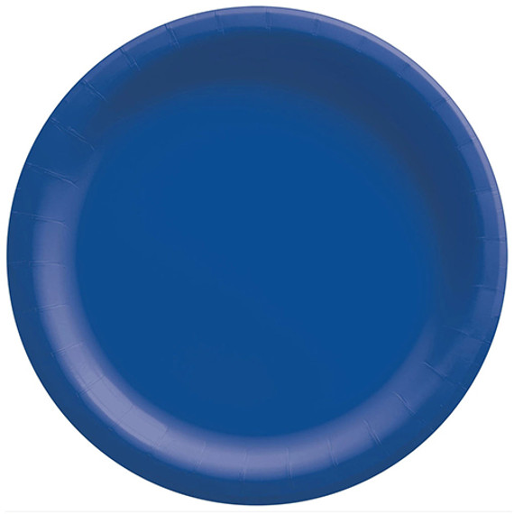 Bright Royal Blue Round Paper Plates - 6.75"